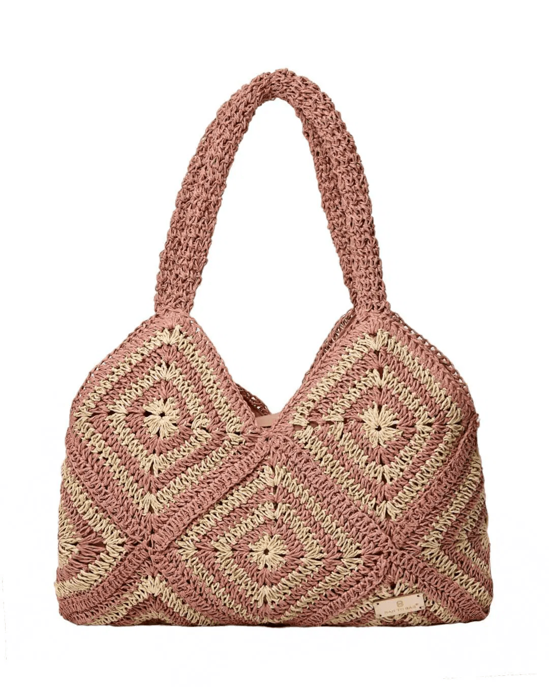 V Cut Straw Shoulder Handbag