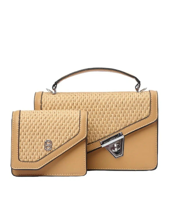 Dual-Textured Surface Lady Bag with Handle