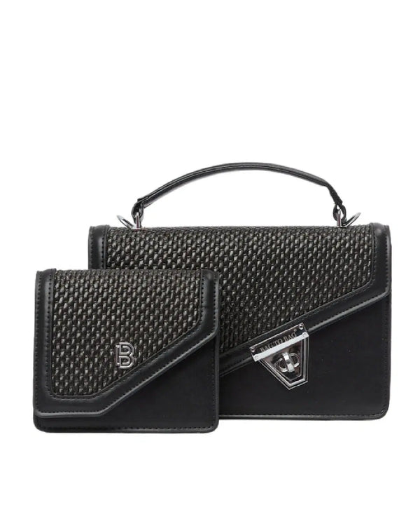 Dual-Textured Surface Lady Bag with Handle