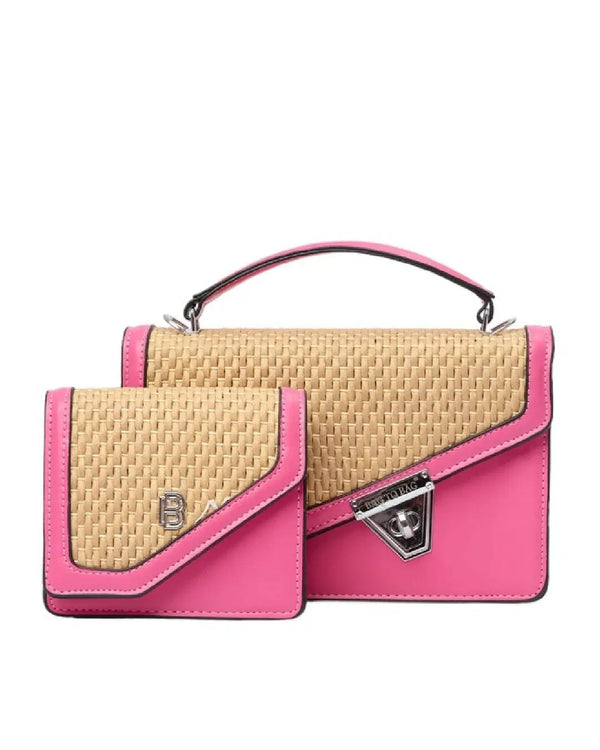 Dual-Textured Surface Lady Bag with Handle