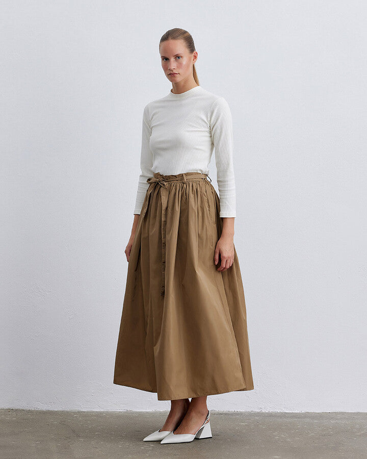Camel Glory Gathered Balloon Skirt