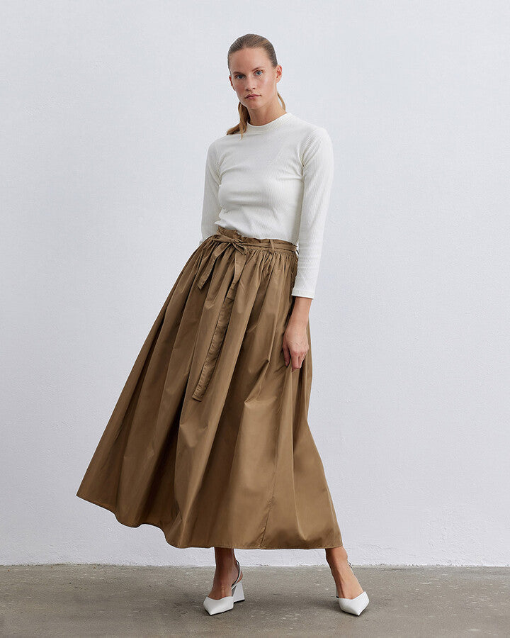 Camel Glory Gathered Balloon Skirt