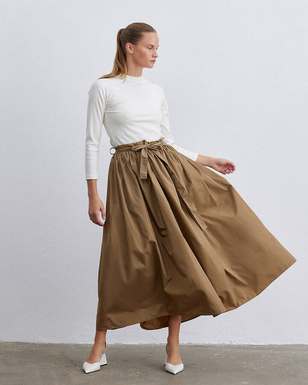 Camel Glory Gathered Balloon Skirt
