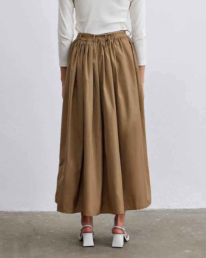 Camel Glory Gathered Balloon Skirt