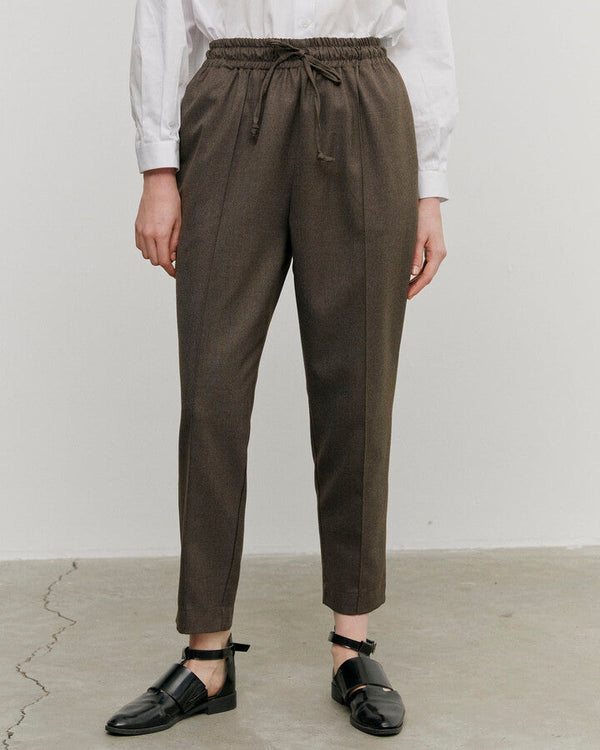 Brown Premium Basic Carrot Cut Pants