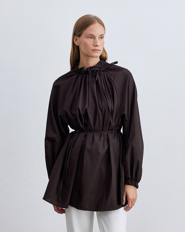 Brown Balloon Flounce Tunic