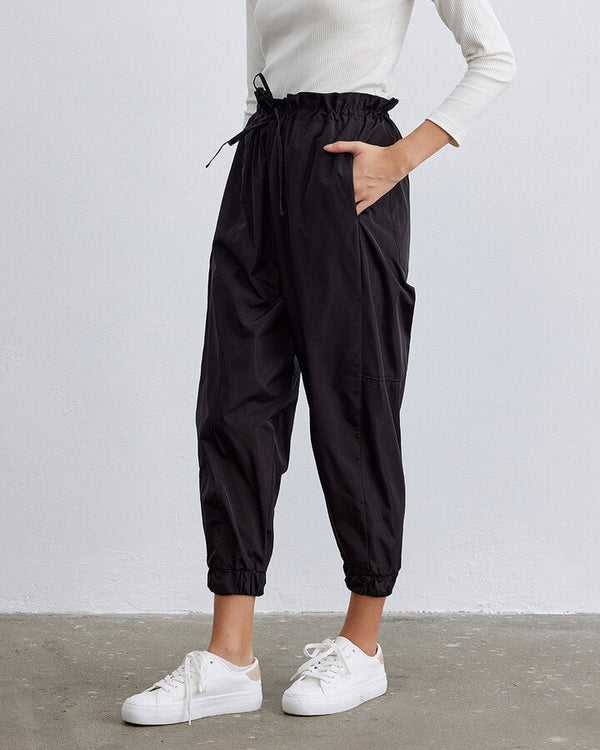 Brown Elastic Leg Balloon Trousers