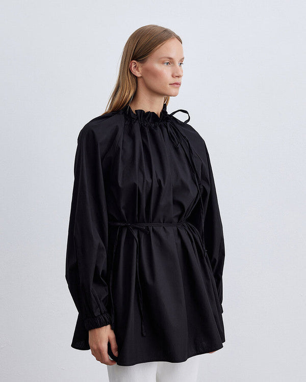 Black Balloon Flounce Tunic